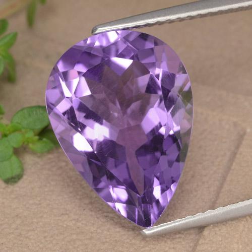 濃い紫 アメジスト 宝石 - 6.9ct ペアーファセット (ID: 476069)
