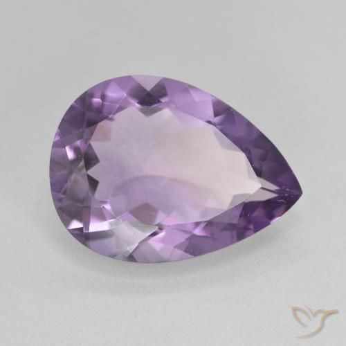 6.69 ct Violet Amethyst Stone, Natural Amethyst in Pear Facet Shape for Sale
