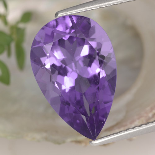 Medium Violet Amethyst Gem - 4.9ct Pear Facet (ID: 476097)