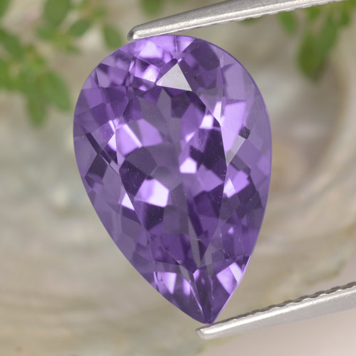 Violeta medio Amatista Gema - 5.3ct Corte en forma de pera (ID: 476100)
