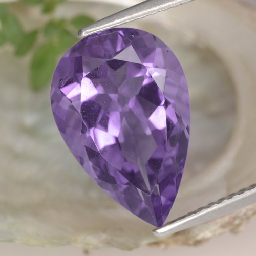 Medium Violet Аметист Камень - 5.1ct Фасетная Груша (ID: 476101)
