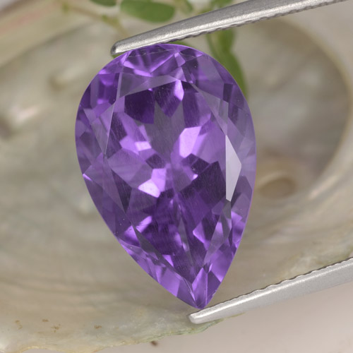 Viola scuro Ametista Gem - 5.5ct Sfaccettatura a pera (ID: 476105)