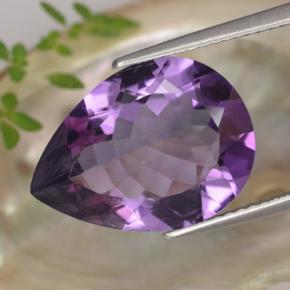 Deep Purplish Violet Amethyst Gem - 6.1ct Pear Facet (ID: 476131)