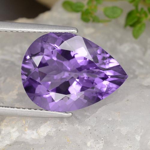 Medium Violet Amethyst Gem - 7ct Pear Facet (ID: 476200)