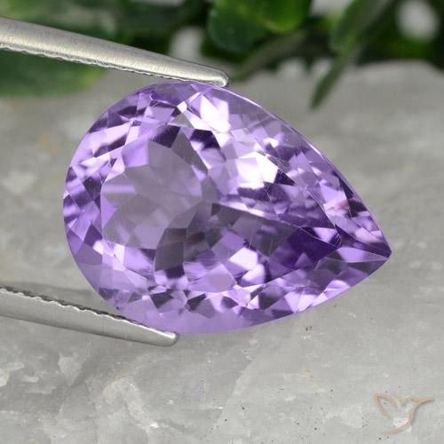 7.08ct Pear Facet Violet Amethyst from Brazil, Dimension 15.9 x 11.8mm, VVS-VS Clarity, Natural untreated gemstone, 1pc Amethyst in Medium Violet Color, Mohs Hardness of 7 suitable for daily wear jewelry, February Birthstone, Photo A
