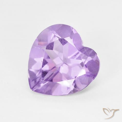2.85 ct Violet Amethyst Stone, Natural Amethyst in Heart Facet Shape for Sale