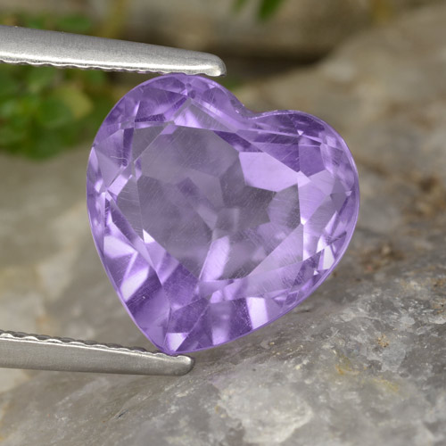 Medium Violet Amethyst Gem - 3.3ct Heart Facet (ID: 476314)
