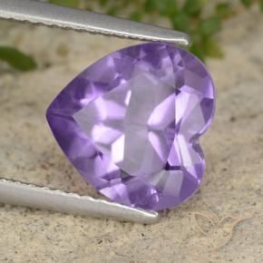 2.76 ct Violet Amethyst Stone, Natural Amethyst in Heart Facet Shape for Sale