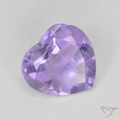 3.02 ct Violet Amethyst Stone, Natural Amethyst in Heart Facet Shape for Sale