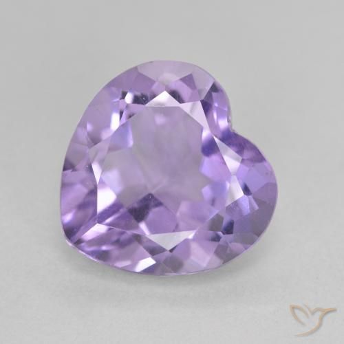 3.03 ct Violet Amethyst Stone, Natural Amethyst in Heart Facet Shape for Sale