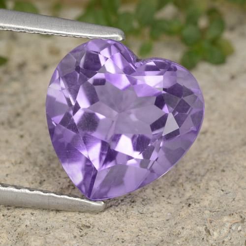 Deep Violet Hue Amethyst Gem - 3.2ct Heart Facet (ID: 476322)