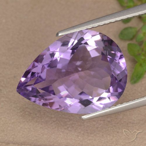 6.52 ct Pear Cut Amethyst, 15.8 x 11.8 mm From Brazil, Photo A