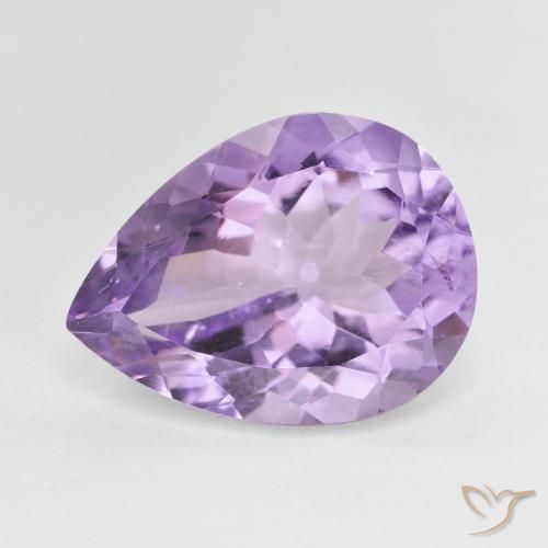 7.28ct Natural Medium Violet Amethyst, Pear Shape, VS