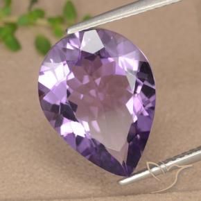 6.18 ct Violet Amethyst Stone, Natural Amethyst in Pear Facet Shape for Sale