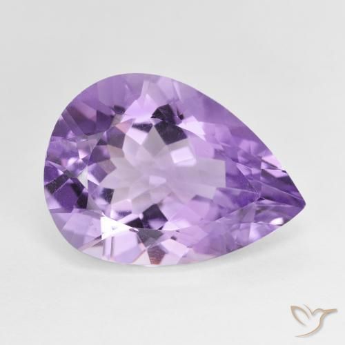 7.29ct Natural Deep Violet Amethyst, Pear Shape, VVS-VS