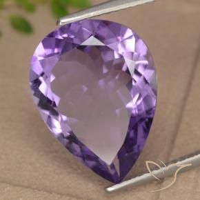 6.79 ct Violet Amethyst Stone, Natural Amethyst in Pear Facet Shape for Sale