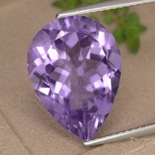 6.83ct Natural Medium Violet Amethyst, Pear Shape, VVS-VS