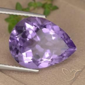 6.83 ct Violet Amethyst Stone, Natural Amethyst in Pear Facet Shape for Sale
