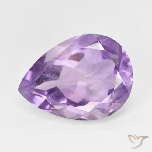 7.26 ct Violet Amethyst Stone, Natural Amethyst in Pear Facet Shape for Sale