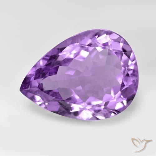 7.04ct Natural Medium Violet Amethyst, Pear Shape, VVS-VS