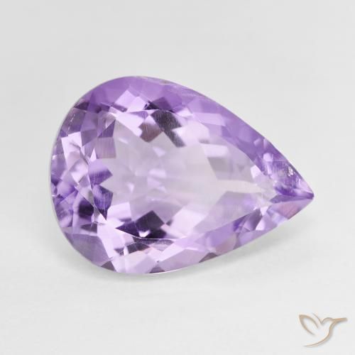 7.28 ct Violet Amethyst Stone, Natural Amethyst in Pear Facet Shape for Sale