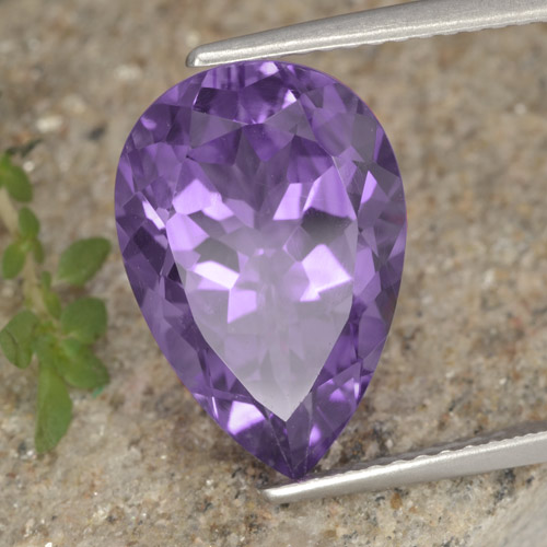 Medium Violet Amethyst Gem - 5.5ct Pear Facet (ID: 476574)