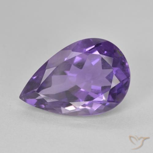 5.03ct Natural Deep Violet Amethyst, Pear Shape, VS