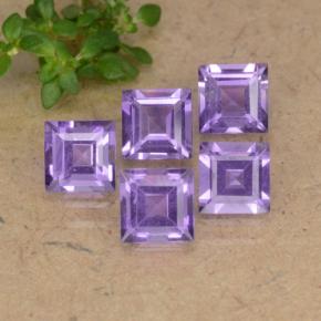 Темно-фиолетовый Аметист Камень - 0.4ct Квадратная форма ступенчатая огранка (ID: 477133)