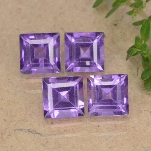 Medium Violet Amethyst Edelstein - 0.4ct Caree Stufenschliff (ID: 477134)