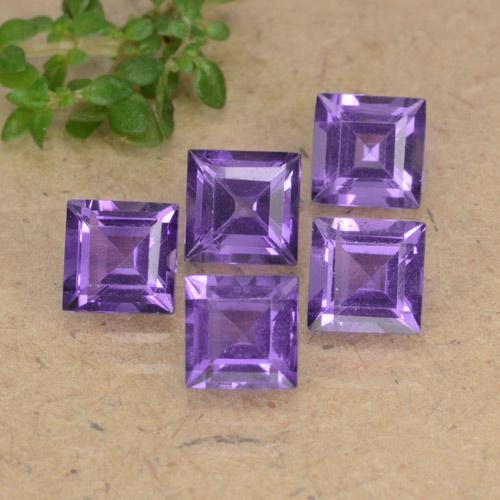 Medium Violet Аметист Камень - 0.4ct Квадратная форма ступенчатая огранка (ID: 477138)