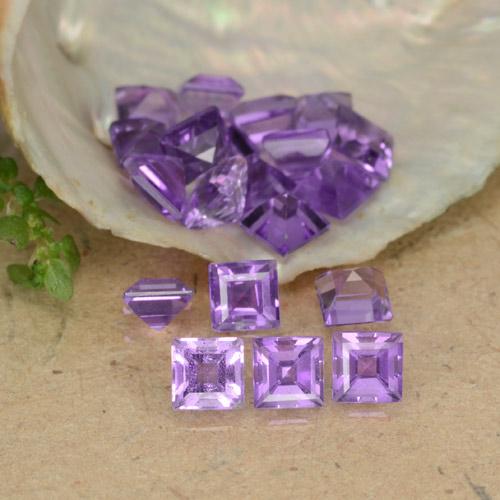 Medium Violet Amethyst Gem - 0.2ct Square Facet (ID: 477228)