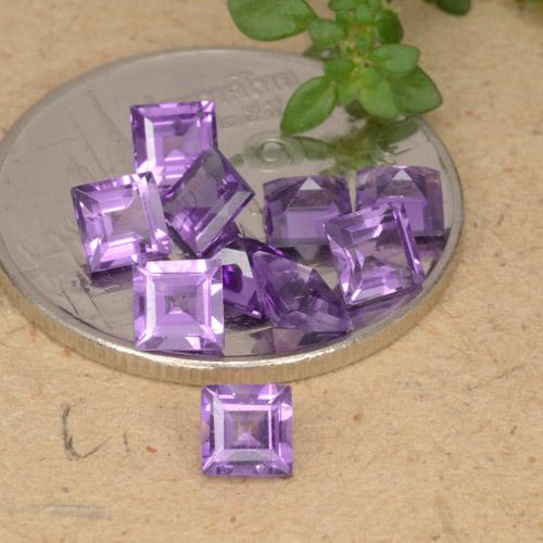 Violeta rosado Amatista Gema - 0.2ct Corte cuadrado step (ID: 477255)