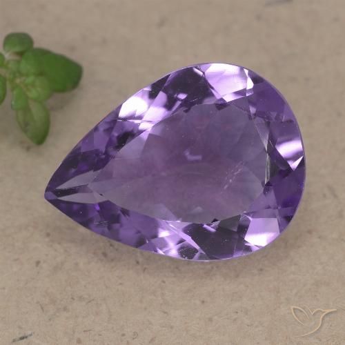 5.94ct Natural Medium Violet Amethyst, Pear Shape, VS