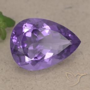 6.50 ct Violet Amethyst Stone, Natural Amethyst in Pear Facet Shape for Sale