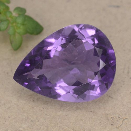 6.77ct Natural Purplish Violet Amethyst, Pear Shape, VS