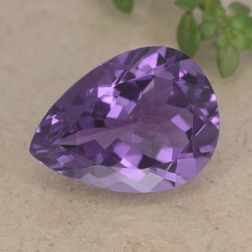 Medium Violet Аметист Камень - 7.3ct Фасетная Груша (ID: 478005)