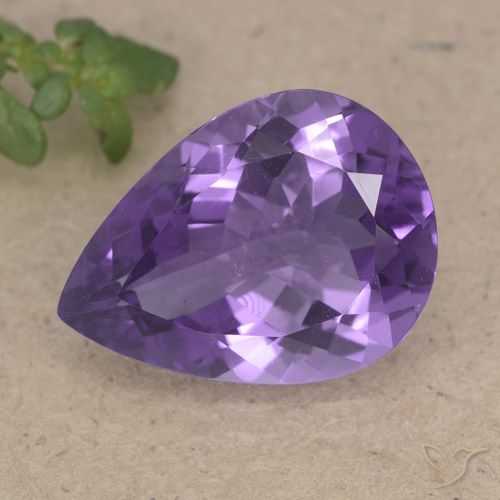 6.17ct Natural Deep Violet Amethyst, Pear Shape, VS