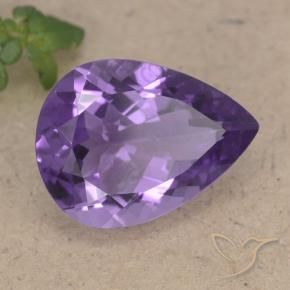 6.17 ct Violet Amethyst Stone, Natural Amethyst in Pear Facet Shape for Sale