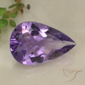 4.03 ct Violet Amethyst Stone, Natural Amethyst in Pear Facet Shape for Sale