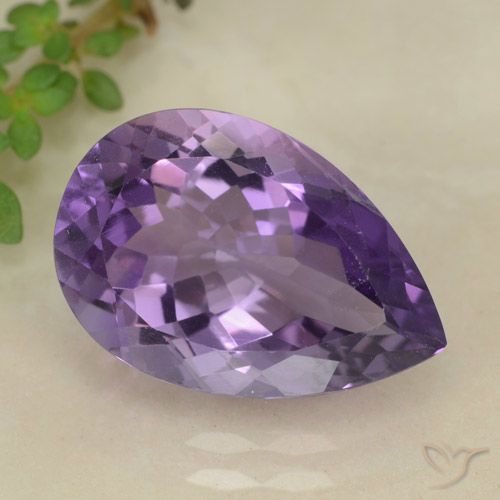 5.04 ct Pear Cut Amethyst, 14.9 x 10 mm From Brazil, Photo A
