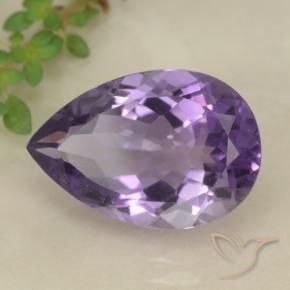 5.04 ct Violet Amethyst Stone, Natural Amethyst in Pear Facet Shape for Sale