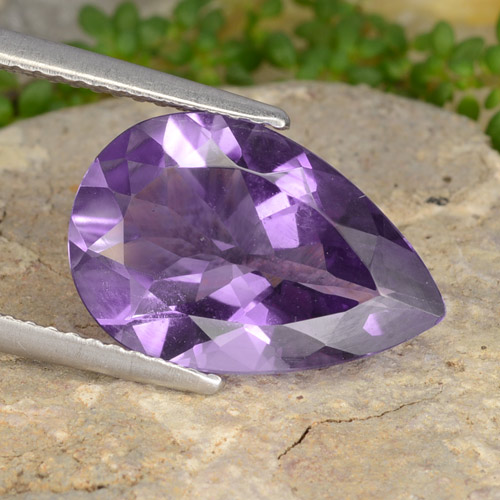 Intense Violet Amethyst Gem - 3.9ct Pear Facet (ID: 478048)