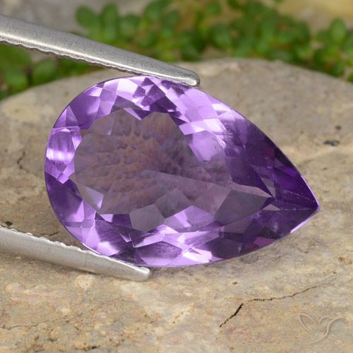 4.82ct Natural Intense Violet Amethyst, Pear Shape, VVS-VS