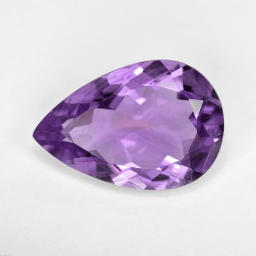 Medium-Light Purplish Violet Amethyst Gem - 4.4ct Pear Facet (ID: 478051)