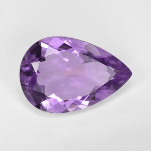 4.36 ct Violet Amethyst Stone, Natural Amethyst in Pear Facet Shape for Sale