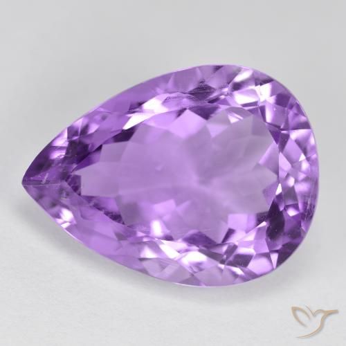 Deep Violet Amethyst Gem - 6ct Pear Facet (ID: 478054)