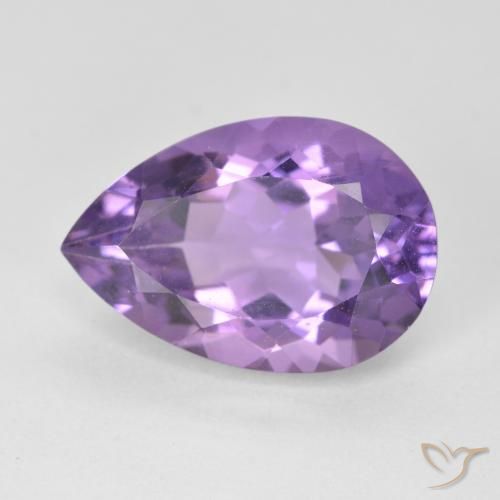 5.41ct Natural Medium Violet Amethyst, Pear Shape, VVS-VS