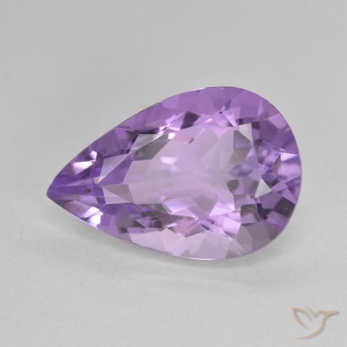 4.81ct Natural Medium Violet Amethyst, Pear Shape, VVS-VS