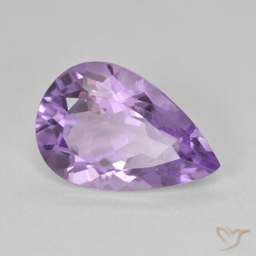 4.81 ct Violet Amethyst Stone, Natural Amethyst in Pear Facet Shape for Sale