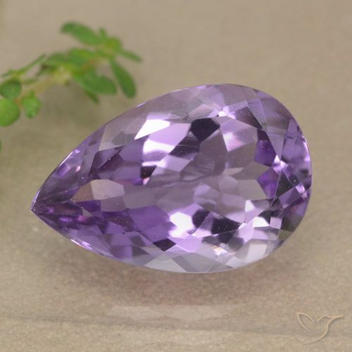 5.22ct Natural Medium Violet Amethyst, Pear Shape, VVS-VS